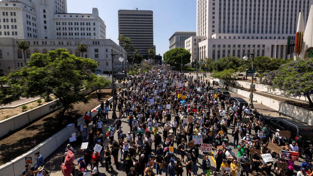 How far are the California airports from the Los Angeles protests?